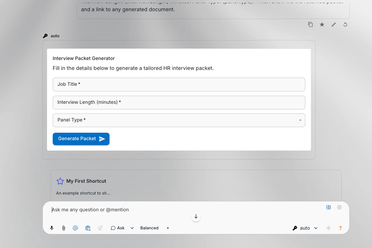 PebbleChat interactive form response
